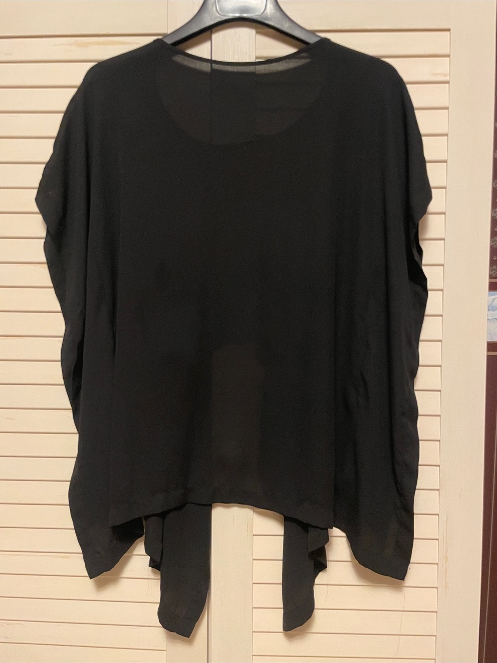 Elan Black Draped caftan style Blouse